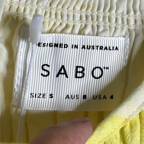 Sabo Banks Shirred Mini Dress Solstice Floral size S Cut Outs Puff Sleev… - Picture 9 of 16